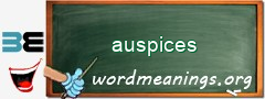 WordMeaning blackboard for auspices